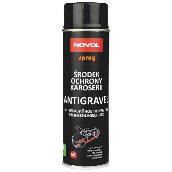 Антигравійне покриття в аерозолі чорне Novol Spray Antigravel MS Black 500мл